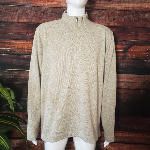 Telluride Clothing Company Mens 2XL Soft Quarter Zip Sweater Top Beige - Picture 1 of 9